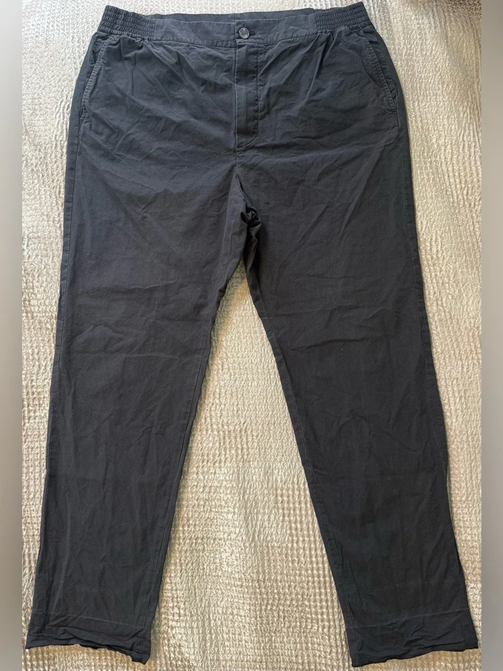 Gucci Mens Charcoal Gray Cotton Pants Size 34 IT 50 Made In Italy Luxury Elastic